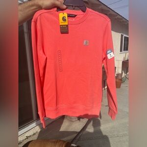 Carhartt women’s Vibrant Coral Crewneck Sweater